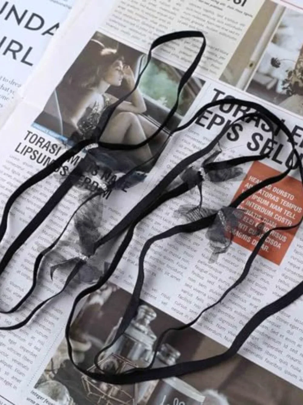 Butterfly Tassel Chain Arm Cuff Ribbon Arm Wraps Elastic Upper Arm Cuff Lace